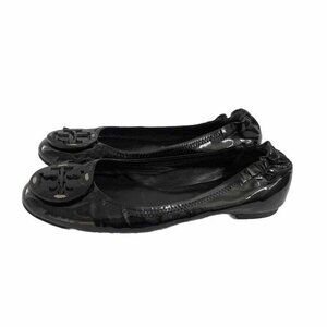 Tory Burch Flat Shoes Leather Size 6.5 Black Ballet Slipons